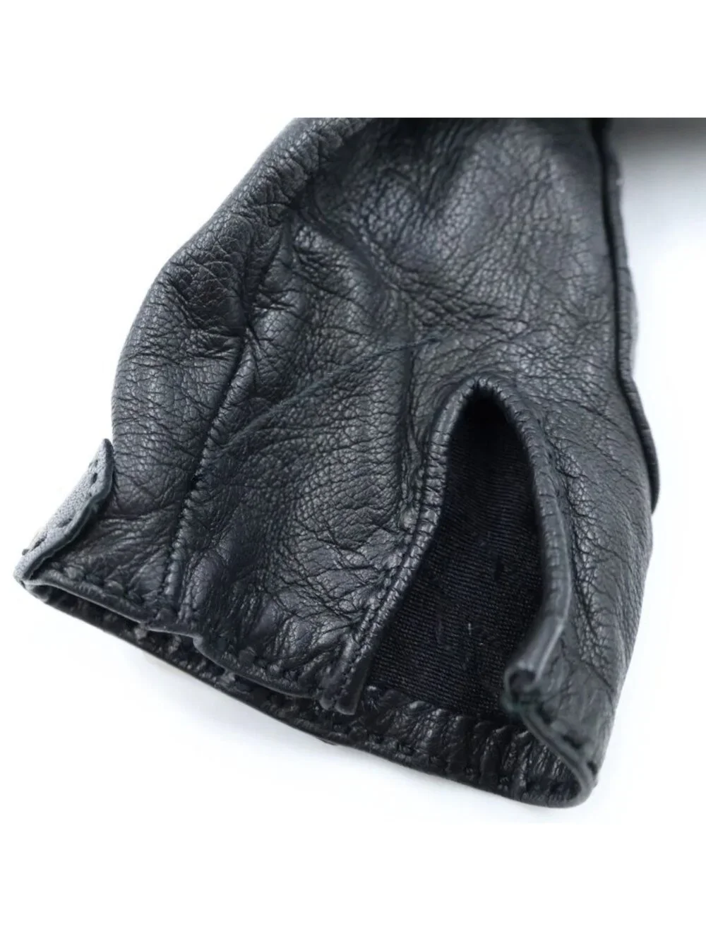 Hermes Soya Gloves Leather Silver Black